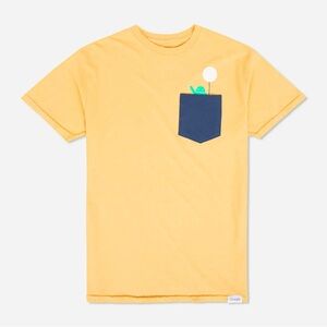 Google Android Yellow Pocket Tee with Navy Pocket and Lollipop Applique (Unisex)